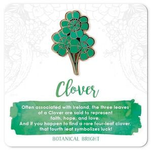 Four-Leaf Clover‎ Enamel Pin - Gold Plated Nature & Garden Jewelry - 4-H Brooch